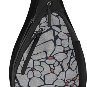 Sherpani Gray and Black Crossbody Sling Bag with Floral Pattern